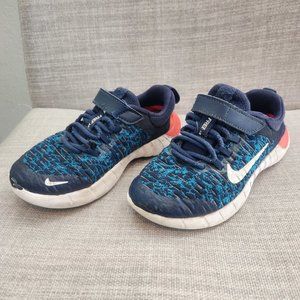 Nike Boys Free Run 2021 CZ3996-410 Blue Running Shoes Sneakers Size 13C